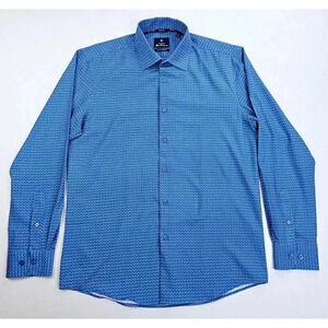 Ben Sherman Slim Fit Size Medium 15-15.5 32/33 Blue All Way Stretch Men's Shirt